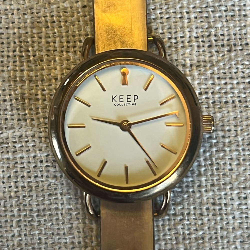 KEEP Collective Time Keys Watch and Reversible Rose Gold & Pink Band with Charm